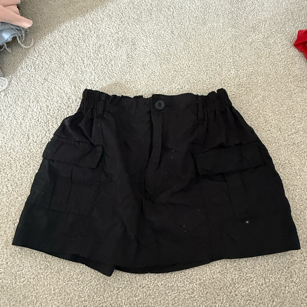 Women's Black Cargo Skirt
